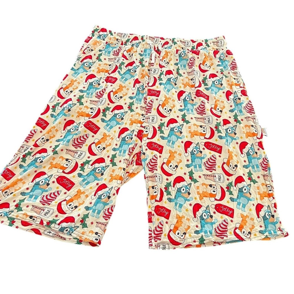 Bamboo Bliss Kids Bluey Christmas Pajama Shorts Holiday Bamboo‎ Viscose 3XL